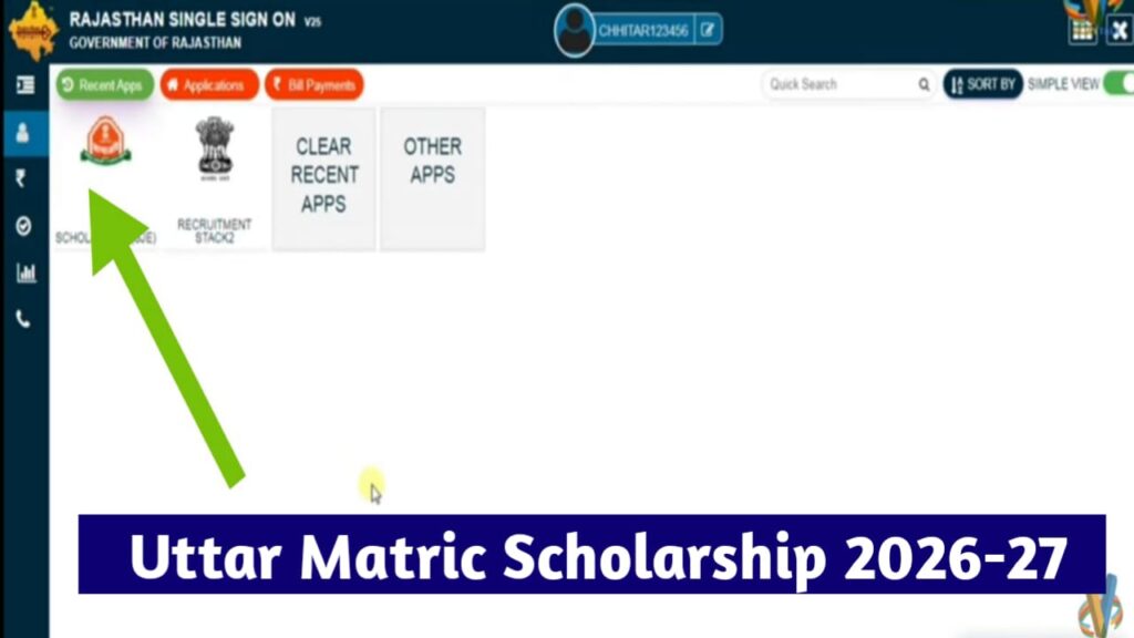 Rajasthan Uttar Matric Scholarship 2026-27