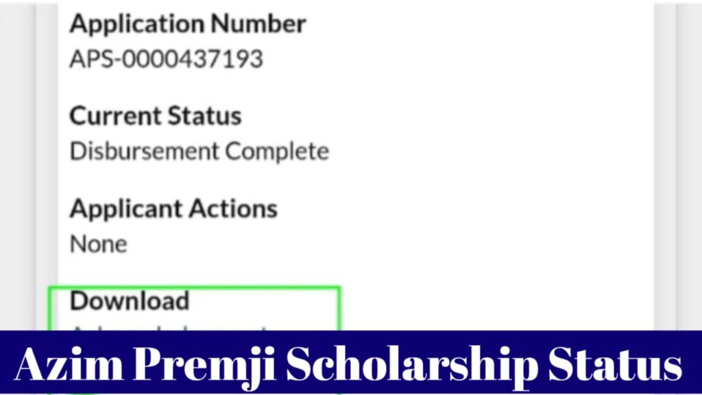 Azim Premji Scholarship Status 2026-27