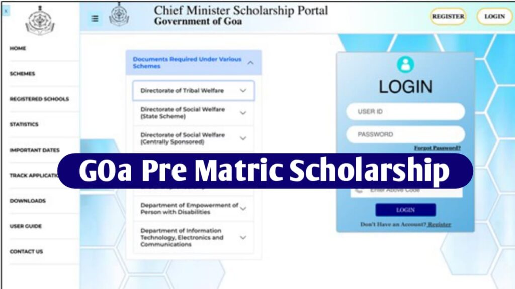Goa Pre-Matric Scholarship 2026-27