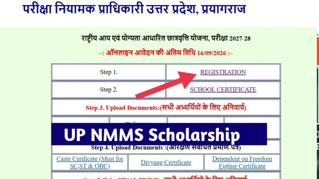 UP NMMS Scholarship Scheme 2026 Apply